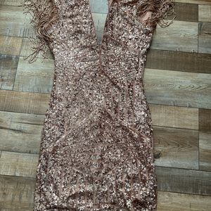 Blush sequin dress! Never worn!